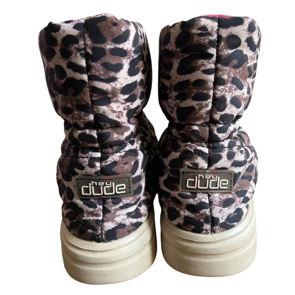 Hey Dude Girls Margot Eco Boots Leopard‎ Print Size 5 Youth NWT